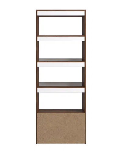 Manhattan Comfort Mid-century Modern Ratzer Bookcase In Brown
