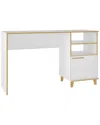 Manhattan Comfort Minetta 2-shelf Mid-century Office Desk In White