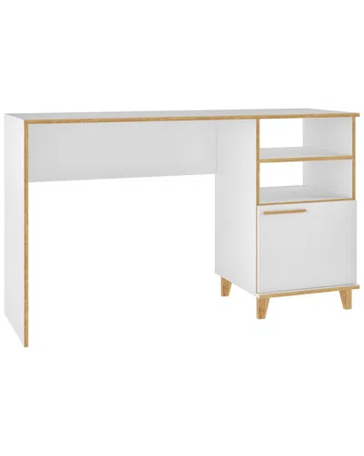 Manhattan Comfort Minetta 2-shelf Mid-century Office Desk In White