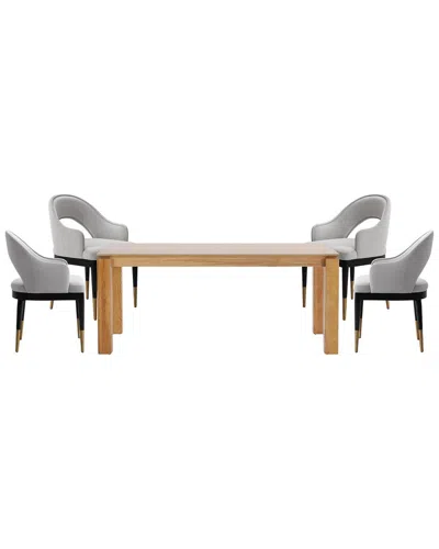 Manhattan Comfort Modern 5pc Full Dining Set In Gray