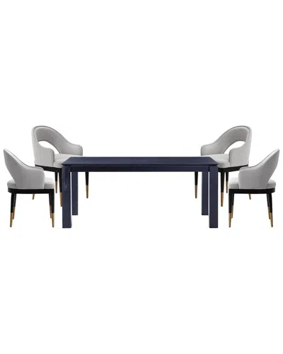 Manhattan Comfort Modern 5pc Full Dining Set In Gray