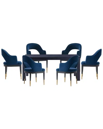 Manhattan Comfort Modern 7pc Full Dining Set In Blue