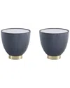 Manhattan Comfort Anderson 2-piece 18.43" Wide Leatherette Upholstered End Table Set