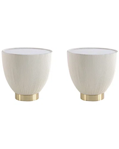 MANHATTAN COMFORT MANHATTAN COMFORT MODERN ANDERSON 2 UPHOLSTERED END TABLE