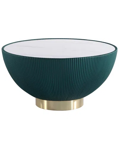 Manhattan Comfort Modern Anderson Upholstered Coffee Table In Green