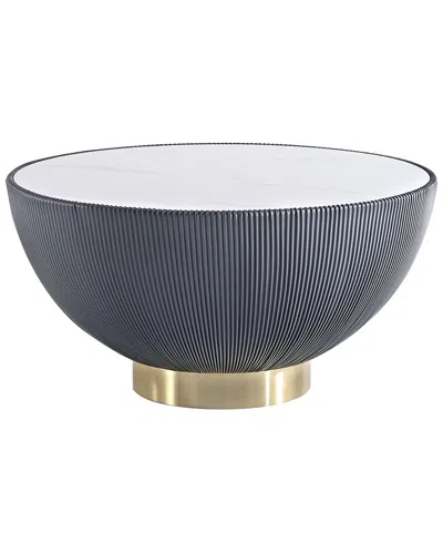 Manhattan Comfort Modern Anderson Upholstered Coffee Table In Gray