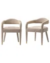 Manhattan Comfort Modern Aspen Tweed Dining Armchair In Neutral