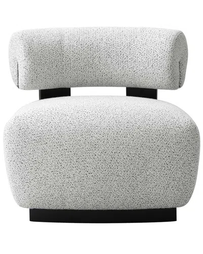 Manhattan Comfort Modern Bartow Woven Fabric Accent Chair In White