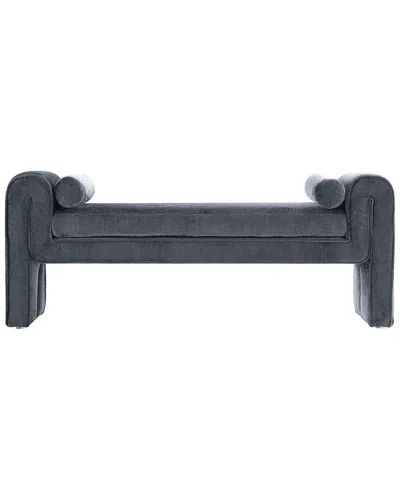 Manhattan Comfort Modern Concord Chenille 59in Bench In Black