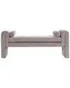 Manhattan Comfort Modern Concord Chenille 59in Bench In Grey