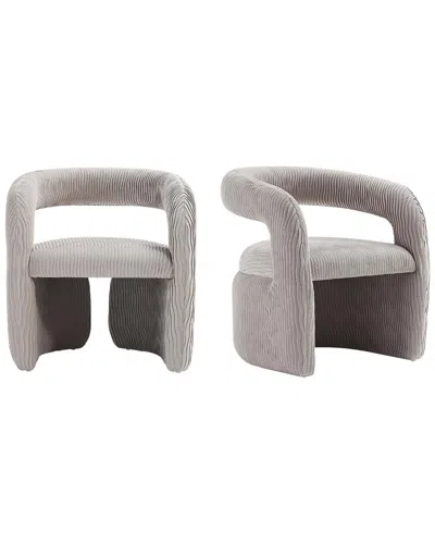 Manhattan Comfort Modern Corvette Velvet Dining Chair In Grey