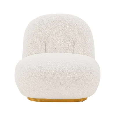 Manhattan Comfort Modern Edina Boucle Accent Chair In White