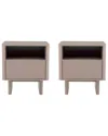 Manhattan Comfort Modern Ella Nightstand In Brown