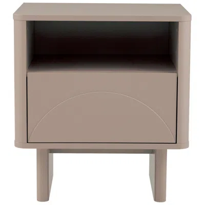 Manhattan Comfort Modern Ella Nightstand With 1 Full Extension Drawer In Mocha In Brown