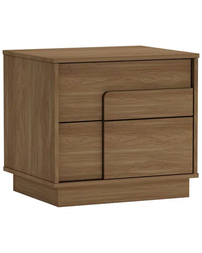 Manhattan Comfort Modern Horizon Nightstand In Brown