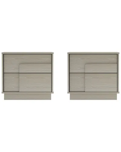 Manhattan Comfort Modern Horizon Nightstand In White