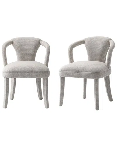 Manhattan Comfort Modern Palmer Tweed Dining Armchair In Gray