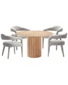Manhattan Comfort Modern Round Dining Table & Chairs Set