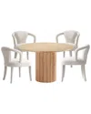 Manhattan Comfort Modern Round Dining Table & Chairs Set