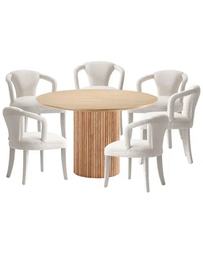 Manhattan Comfort Modern Round Dining Table & Chairs Set In Multi