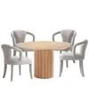 Manhattan Comfort Modern Round Dining Table & Chairs Set