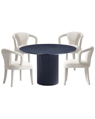 Manhattan Comfort Modern Round Dining Table & Chairs Set