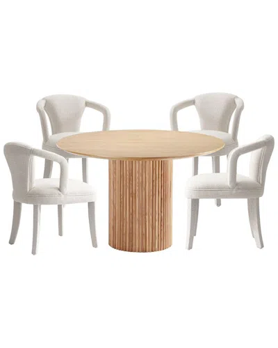 MANHATTAN COMFORT MANHATTAN COMFORT MODERN ROUND DINING TABLE & CHAIRS SET