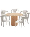 Manhattan Comfort Modern Round Dining Table & Chairs Set