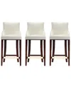 Manhattan Comfort Modern Set Of 3 Shubert Upholstered Barstools