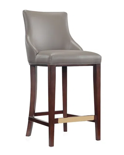 Manhattan Comfort Modern Set Of 3 Shubert Upholstered Barstools In Gold