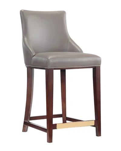 Manhattan Comfort Modern Set Of 3 Shubert Upholstered Counter Stools In Burgundy