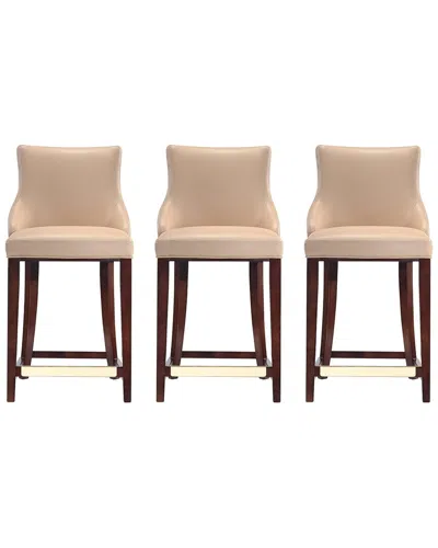 MANHATTAN COMFORT MANHATTAN COMFORT MODERN SET OF 3 SHUBERT UPHOLSTERED COUNTER STOOLS