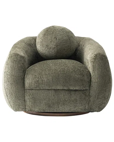 Manhattan Comfort Modern Tribeca Chenille Accent Chair In Green