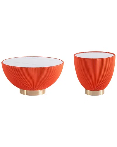 Manhattan Comfort Modern Upholstered Anderson Coffee Table & Anderson 2 End  Table