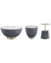 Manhattan Comfort Modern Upholstered Anderson Coffee Table With Anderson 1 & 2  End Tables