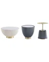Manhattan Comfort Modern Upholstered Anderson Coffee Table With Anderson 1 & 2  End Tables