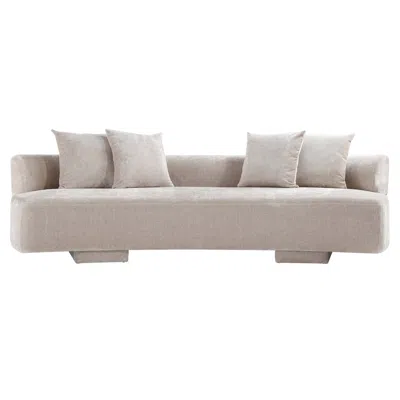 Manhattan Comfort Modern Verandah Chenille 112in Xl Sofa In Neutral
