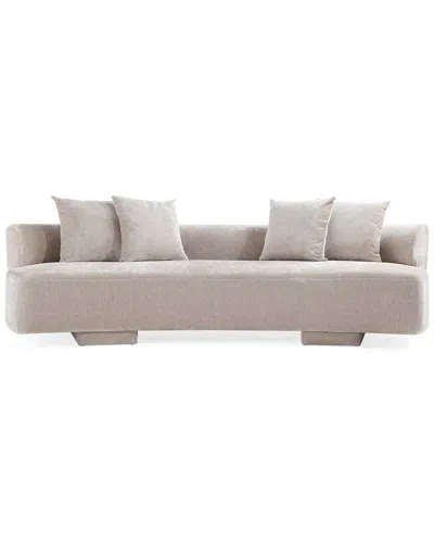 Manhattan Comfort Modern Verandah Chenille 112in Xl Sofa In Neutral