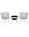 Manhattan Comfort Monaco Patio 2-person Seating Group With End Table In White