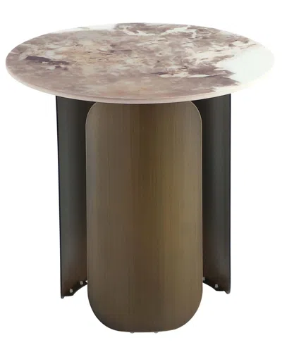 Manhattan Comfort Monica Modern End Table In Gold