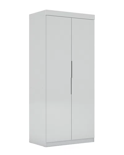 Manhattan Comfort Mulberry Sectional Wardrobe Closet In White