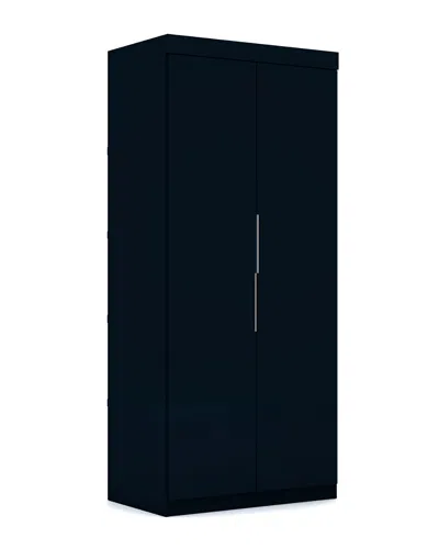 Manhattan Comfort Mulberry Sectional Wardrobe Closet In Black