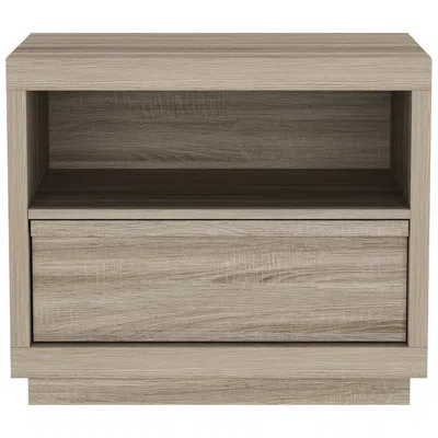 Manhattan Comfort Navis Contemporary 26" Nightstand In Natural Oak (1-drawer) In Brown