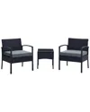 Manhattan Comfort Noli Patio 2-person Seating Group With End Table In Black