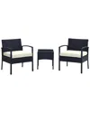 Manhattan Comfort Noli Patio 2-person Seating Group With End Table In Black