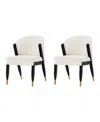 Manhattan Comfort Ola 2-piece Boucle Upholstered Dining Chair Set In Cream