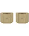 Manhattan Comfort Set Of 2 Olivia Modern Nightstands With 4 Drawers