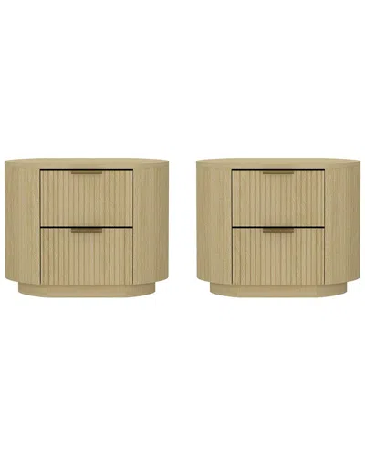 Manhattan Comfort Olivia Modern Nightstand With 2 Drawers
