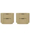Manhattan Comfort Set Of 2 Olivia Modern Nightstands With 4 Drawers