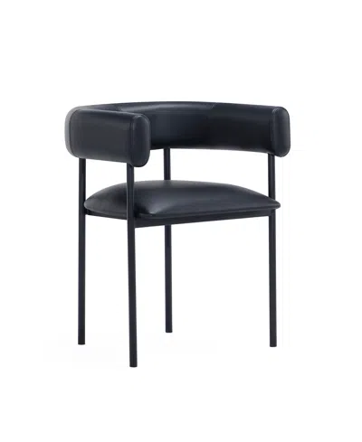 Manhattan Comfort Onda 29.1" Faux Leather Upholstered Dining Chair In Black